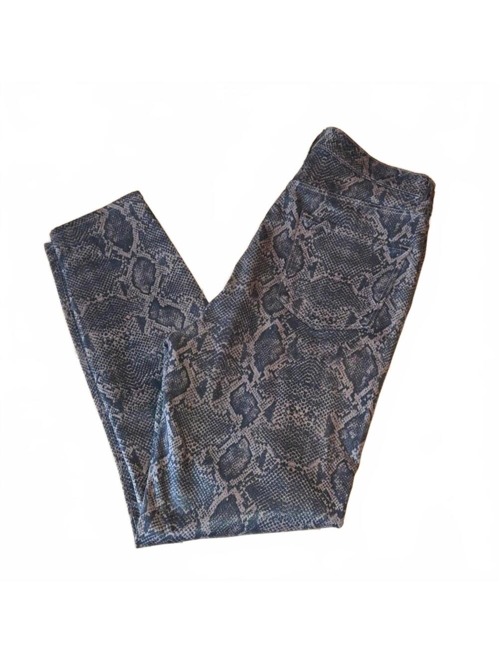 J Brand Lillie Coated Boa Black Tan Animal Prin Jeans Size 30 Waist (US Size 10)